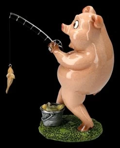 Lustige Schweine Figur Beim Angeln -Modell Und Figurengeschäft 2D FS25946 vLustige Schweine Figur beim Angeln 2 1280x1280