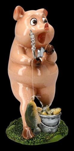 Lustige Schweine Figur Beim Angeln -Modell Und Figurengeschäft 2D FS25946 vLustige Schweine Figur beim Angeln 6 1280x1280