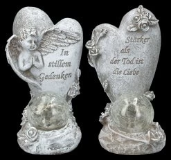 Grabengel Herz Set Mit Solar-Licht