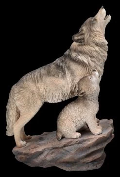 Wolffigur Groß - Heulende Mutter Mit Jungem