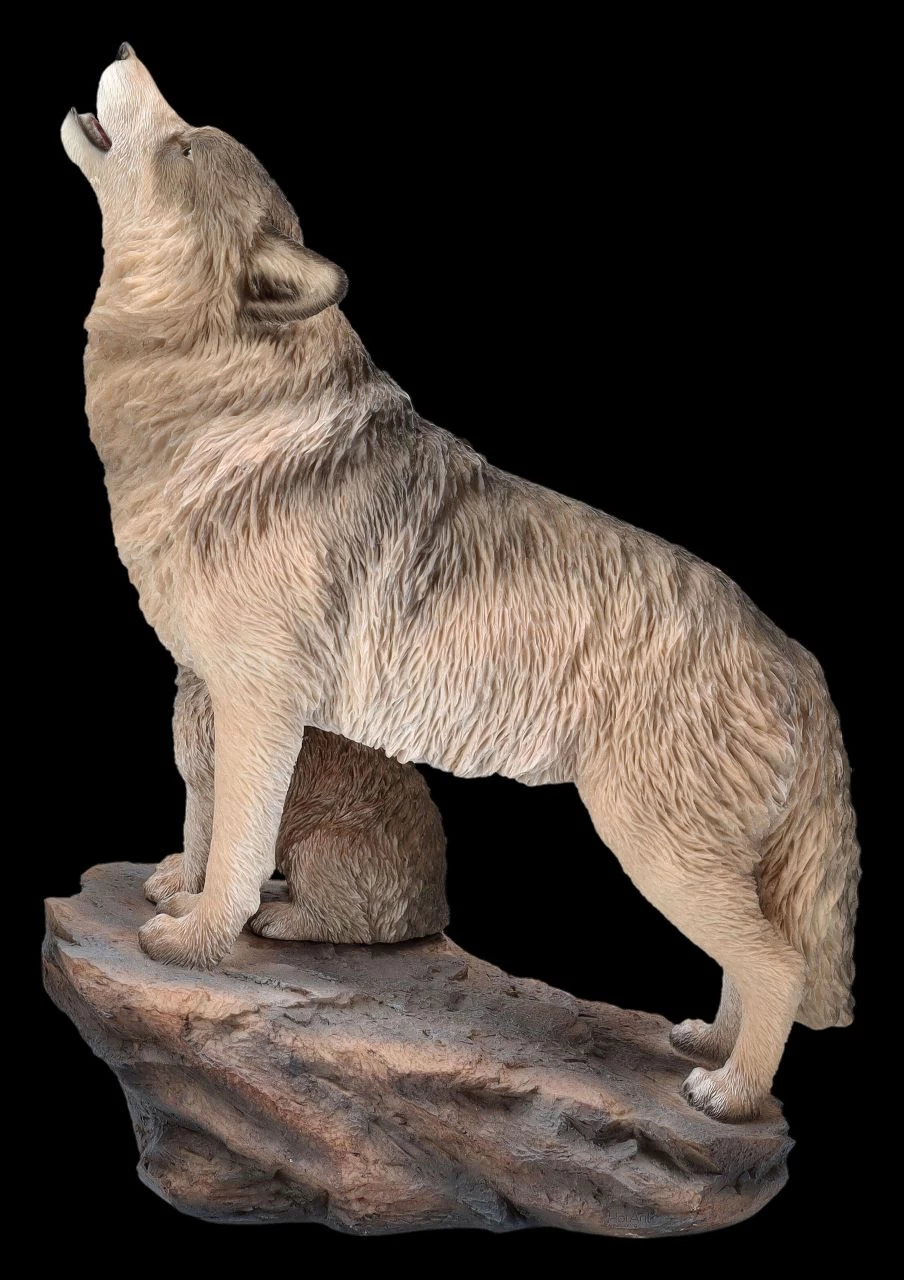 Wolffigur Groß - Heulende Mutter Mit Jungem 4 Wolffigur Groß - Heulende Mutter Mit Jungem – Bild 4