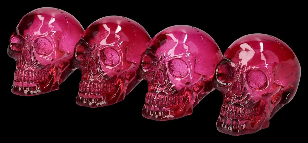 Totenkopf Figuren 4er Set - Bordeaux Durchsichtig 4 Totenkopf Figuren 4er Set - Bordeaux Durchsichtig – Bild 4
