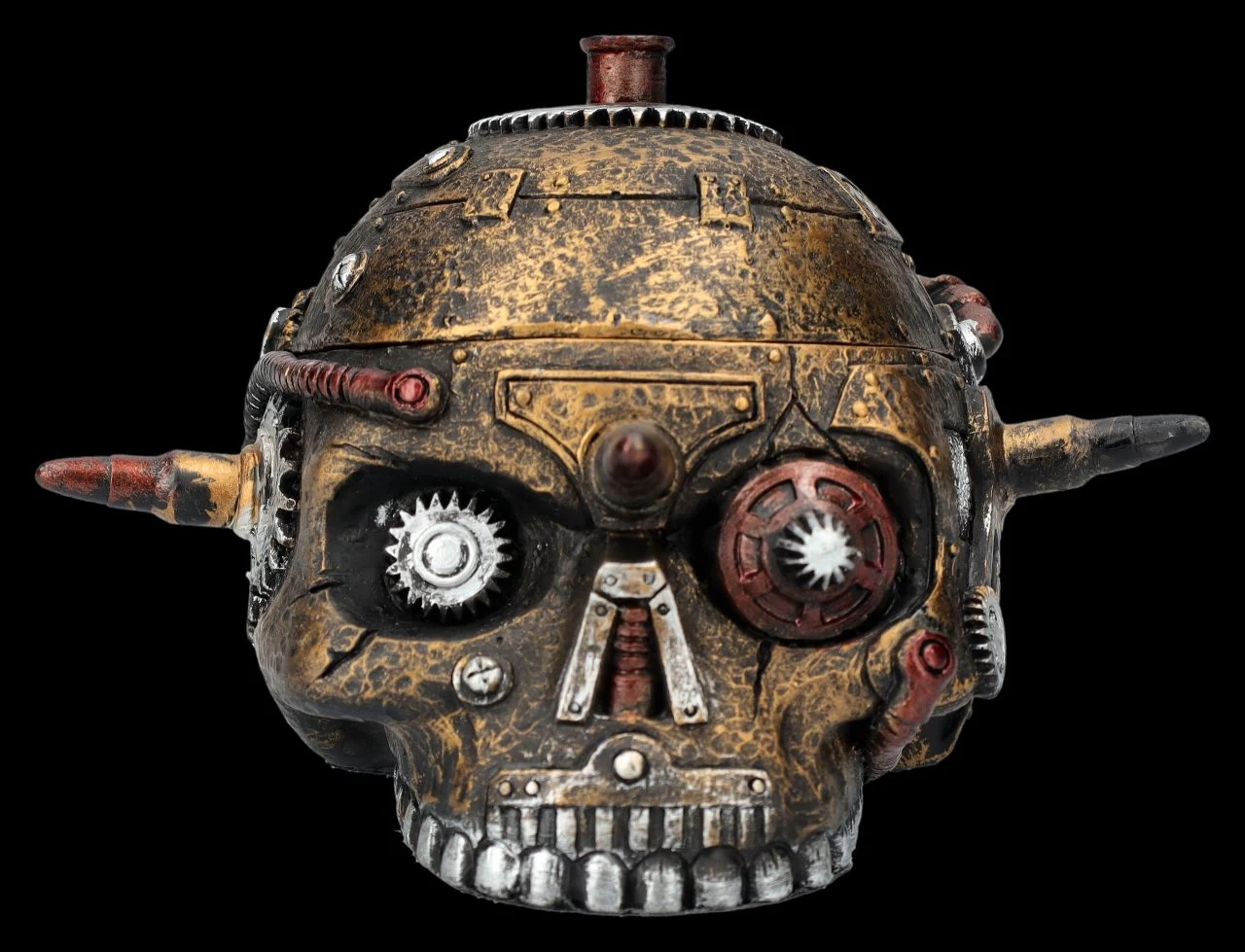 Schatulle - Steampunk Totenkopf Mit Patronen 3 Schatulle - Steampunk Totenkopf Mit Patronen – Bild 3