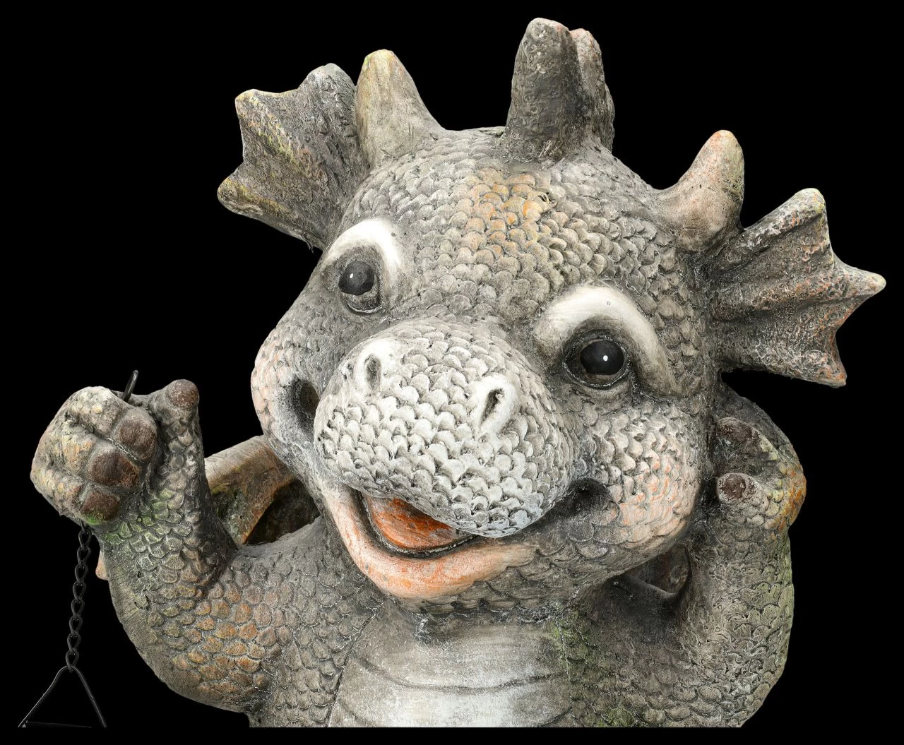 Gartenfigur - Fröhlicher Drache Mit Laterne 7 Gartenfigur - Fröhlicher Drache Mit Laterne – Bild 7