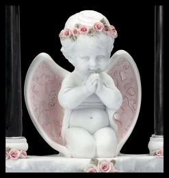 Kerzenhalter Engel - Putte Mit Rosa Rosen -Modell Und Figurengeschäft 2D FS26626 Kerzenhalter Engel mit rosa Rosen 5 1280x1280