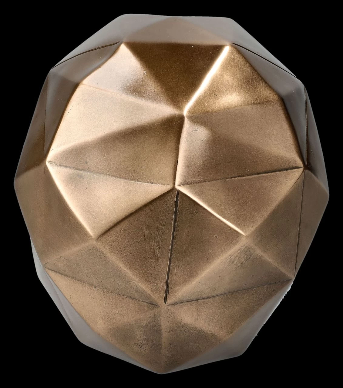 Totenkopf Figur Mit Polygonen Bronziert 5 Totenkopf Figur Mit Polygonen Bronziert – Bild 5