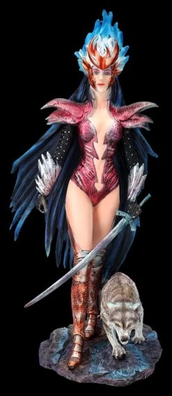 Kriegerin Figur Mit Wolf - Fire Of Ring By Ruth Thompson