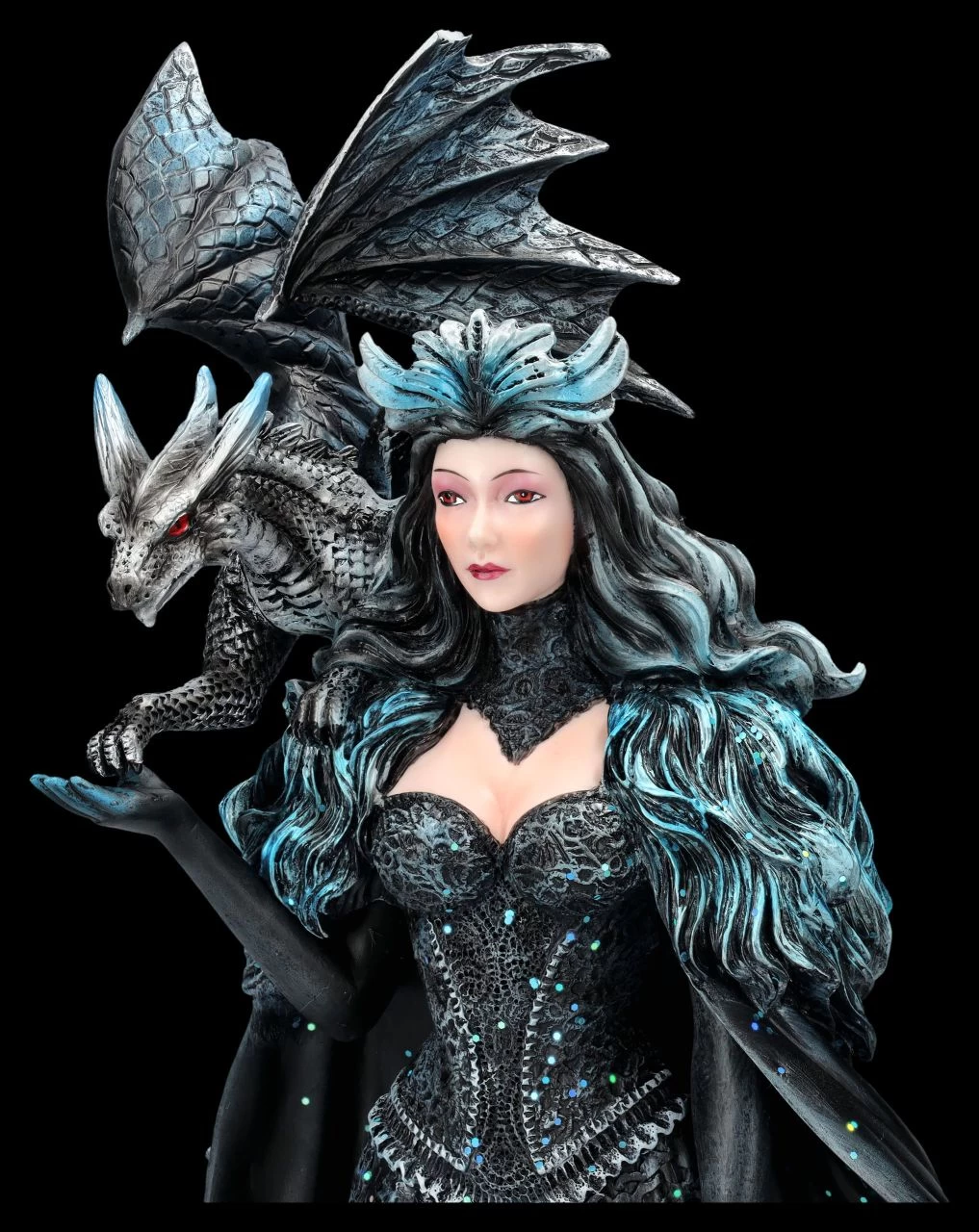 Magierin Figur Schwarz - Dark Queen Mit Drache 7 Magierin Figur Schwarz - Dark Queen Mit Drache – Bild 7