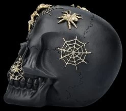 Totenkopf Figur Schwarz-gold Mit Spinnen -Modell Und Figurengeschäft 2D FS26989 Totenkopf Figur schwarz gold mit Spinnen 2 1280x1280