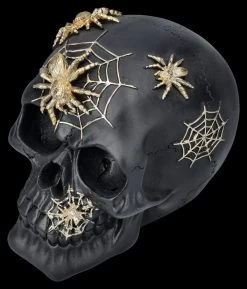 Totenkopf Figur Schwarz-gold Mit Spinnen -Modell Und Figurengeschäft 2D FS26989 Totenkopf Figur schwarz gold mit Spinnen 7 1280x1280