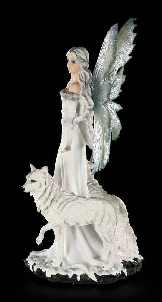 Elfen Figur - Niamh Die Eisprinzessin Mit Zwei Wölfen - Groß 3 Elfen Figur - Niamh Die Eisprinzessin Mit Zwei Wölfen - Groß – Bild 3