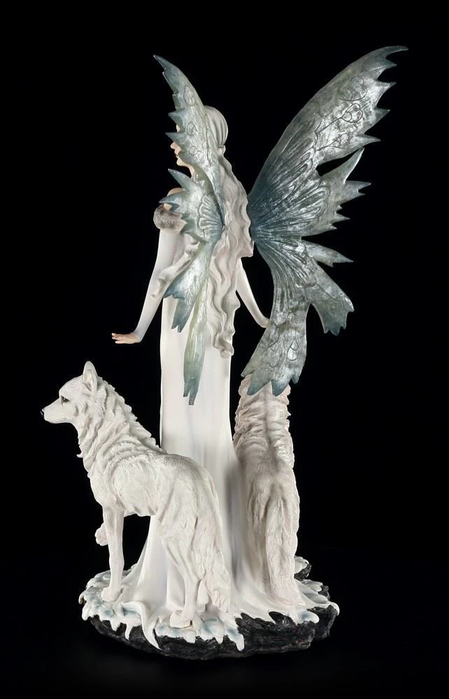 Elfen Figur - Niamh Die Eisprinzessin Mit Zwei Wölfen - Groß 4 Elfen Figur - Niamh Die Eisprinzessin Mit Zwei Wölfen - Groß – Bild 4