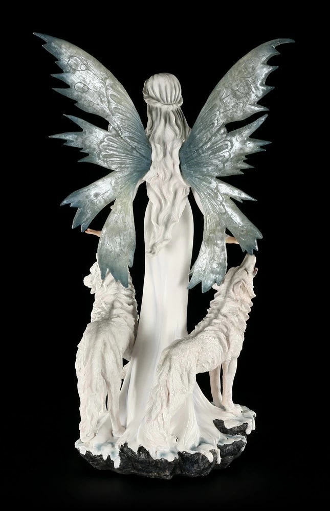 Elfen Figur - Niamh Die Eisprinzessin Mit Zwei Wölfen - Groß 5 Elfen Figur - Niamh Die Eisprinzessin Mit Zwei Wölfen - Groß – Bild 5