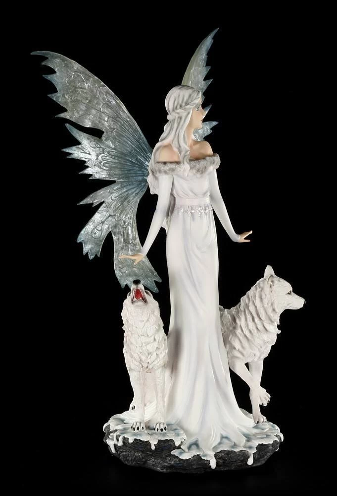 Elfen Figur - Niamh Die Eisprinzessin Mit Zwei Wölfen - Groß 8 Elfen Figur - Niamh Die Eisprinzessin Mit Zwei Wölfen - Groß – Bild 8