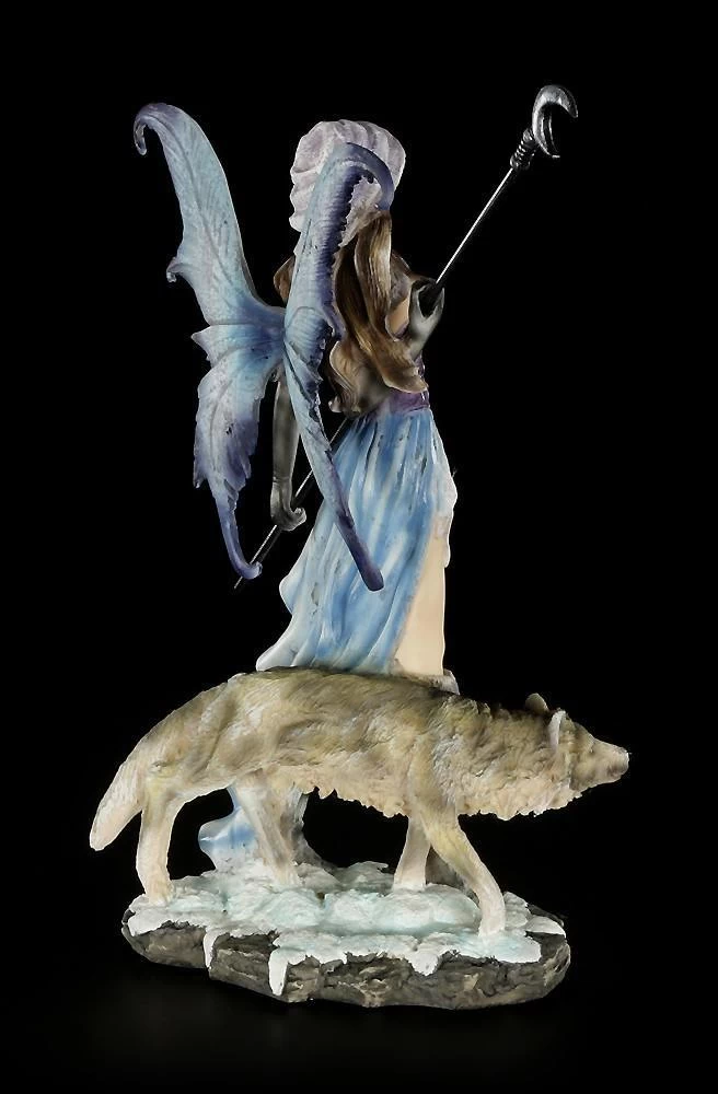 Elfen Figur - Luna Mit Mondstab Und Wolf 7 Elfen Figur - Luna Mit Mondstab Und Wolf – Bild 7