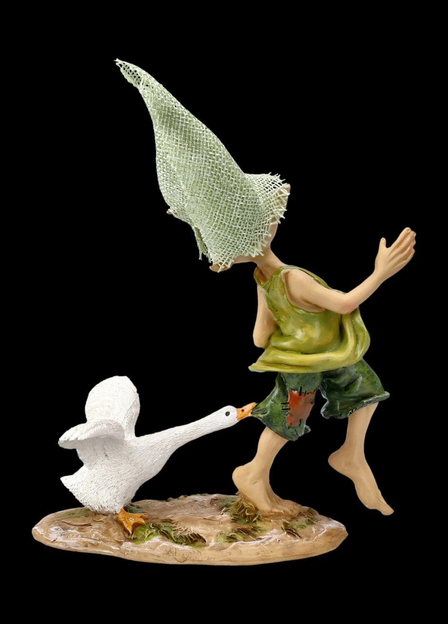 Pixie Kobold Figur Mit Gans - Lass Mich Los 4 Pixie Kobold Figur Mit Gans - Lass Mich Los – Bild 4