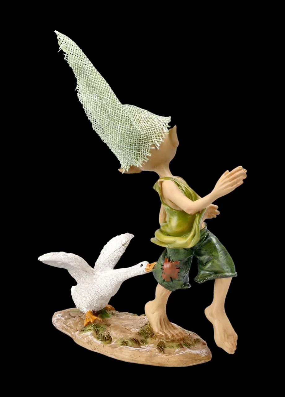 Pixie Kobold Figur Mit Gans - Lass Mich Los 5 Pixie Kobold Figur Mit Gans - Lass Mich Los – Bild 5