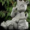 Gartenfigur - Drache Bohrt In Der Nase