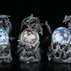 Schwarze Drachen Figuren Mit LED Glaskugeln - 3er Set
