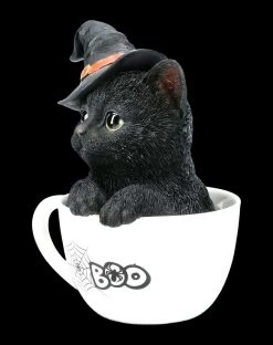 Schwarze Hexen-Katze In Tasse -Modell Und Figurengeschäft AMI 13802 Schwarze Hexen Katze in Tasse 3 1280x1280