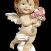 Cherub Figur - Kleiner Engel Mit Blumenstrauß