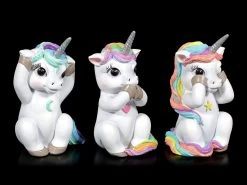 NEMESIS NOW Drei Weise Einhörner Figuren - Nichts Böses