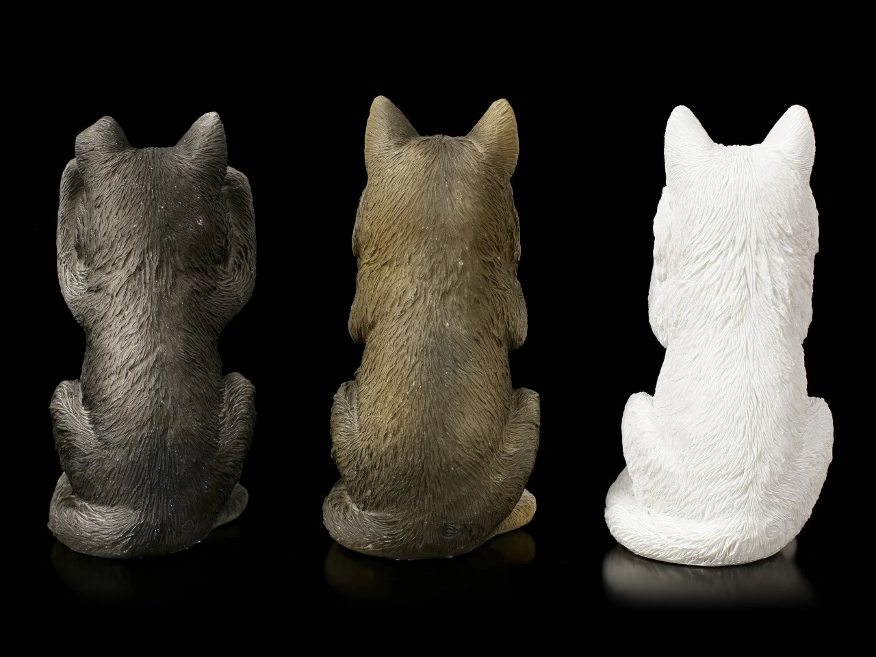 NEMESIS NOW Drei Weise Wolf Figuren - Nichts Böses 4 NEMESIS NOW Drei Weise Wolf Figuren - Nichts Böses – Bild 4