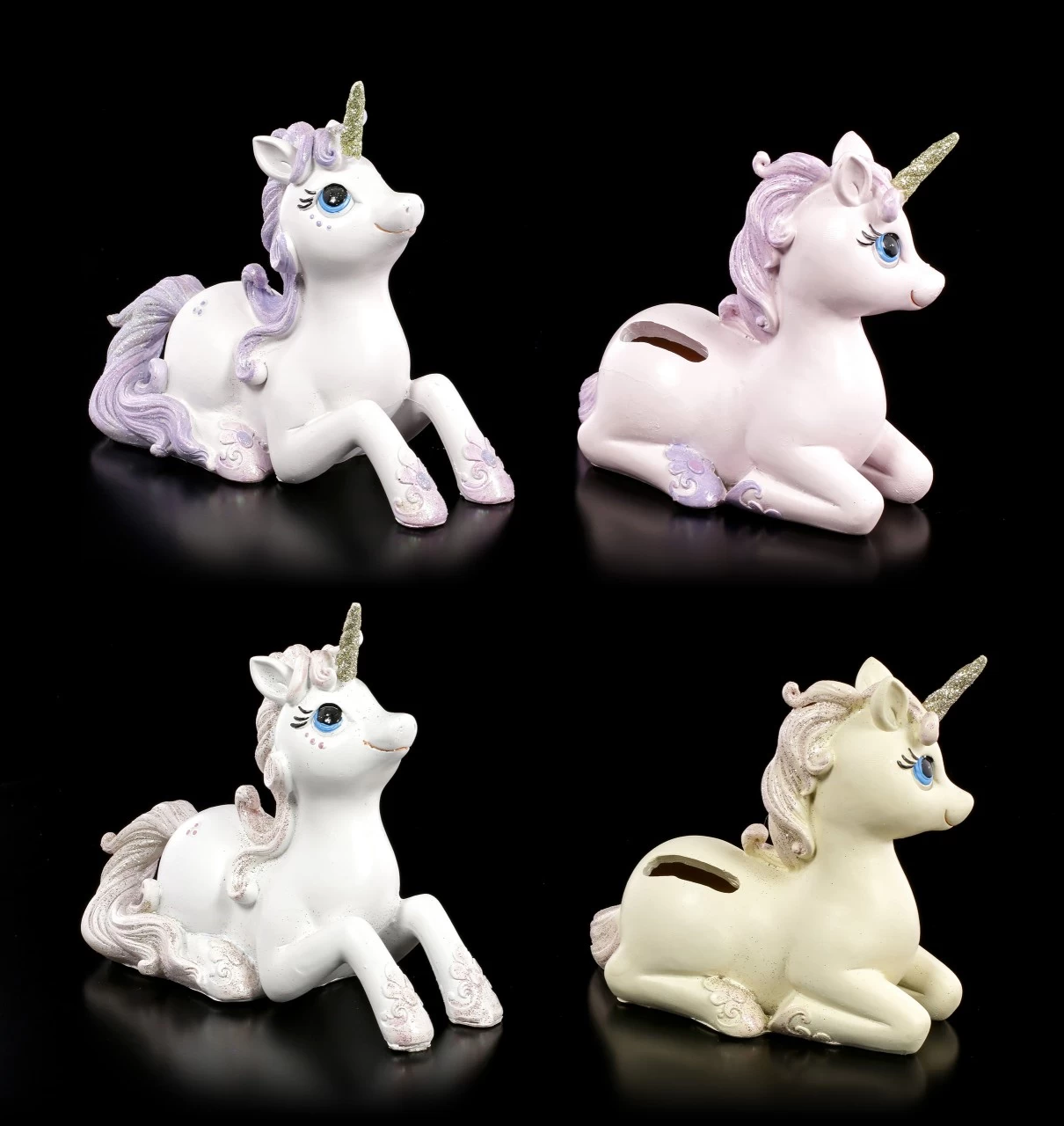 Einhörner Figuren - Spardosen 4er Set 2 Einhörner Figuren - Spardosen 4er Set – Bild 2