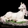 Einhorn Figur Auf Wiese Mit Schmucksteinen