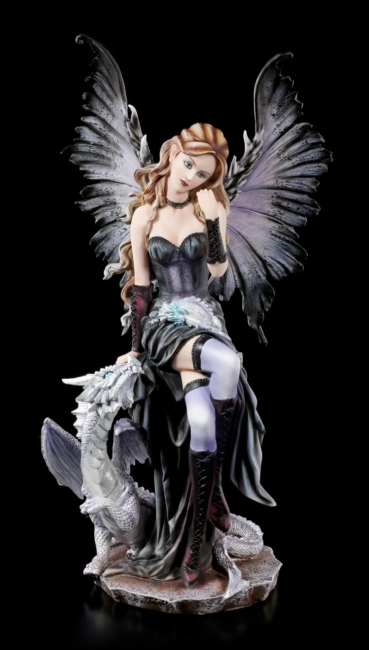 Elfen Figur Groß - Ruti Sitzend Mit Drache 2 Elfen Figur Groß - Ruti Sitzend Mit Drache – Bild 2