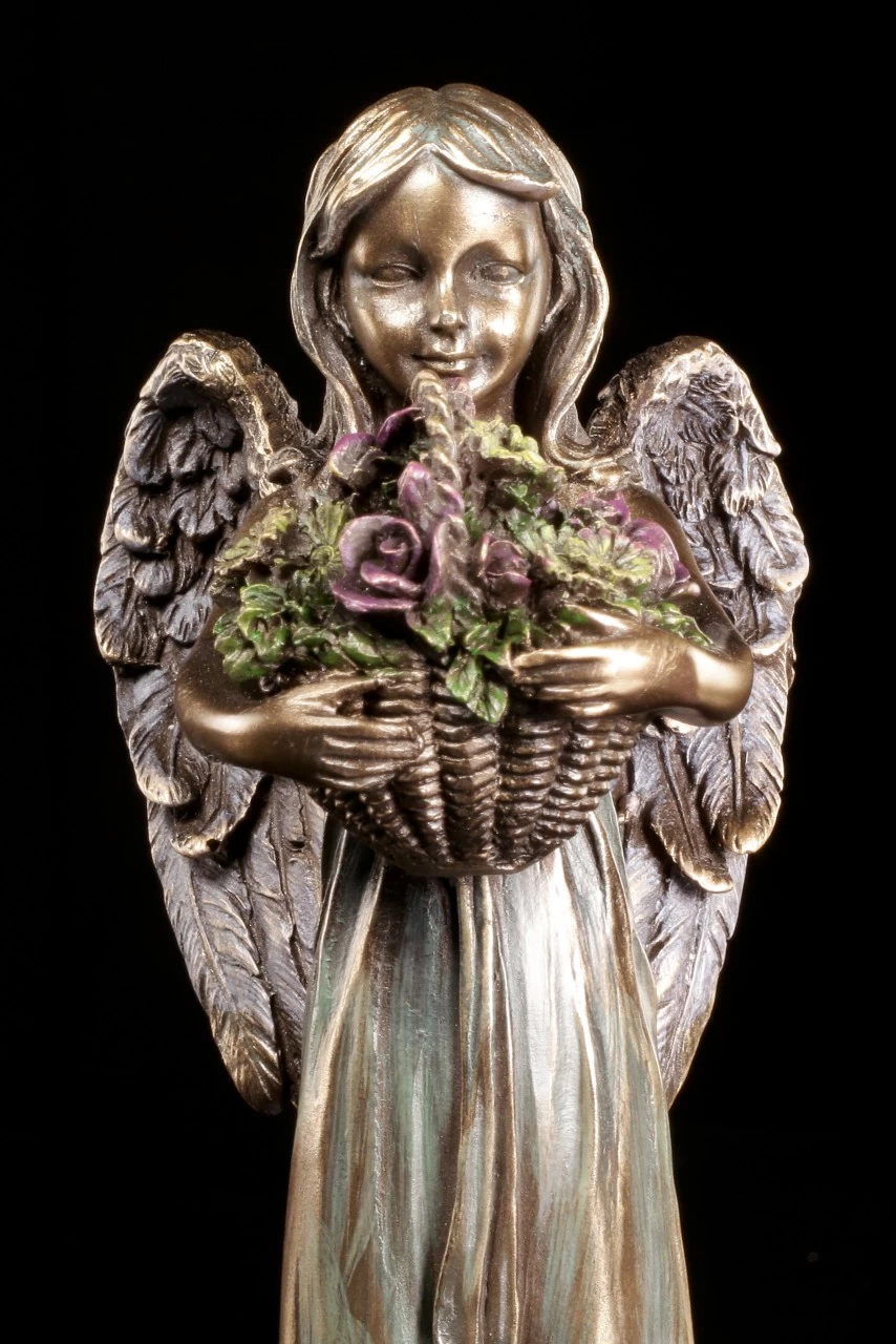 Engel Figur - Lächelnd Mit Blumenkorb 6 Engel Figur - Lächelnd Mit Blumenkorb – Bild 6