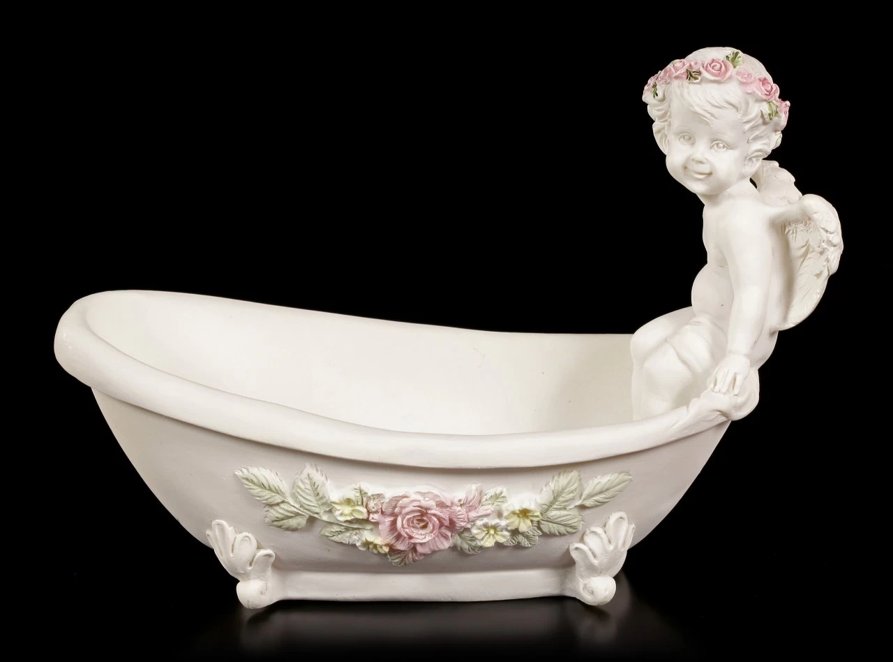 Engel Figur - Sitzend Auf Badewanne 2 Engel Figur - Sitzend Auf Badewanne – Bild 2
