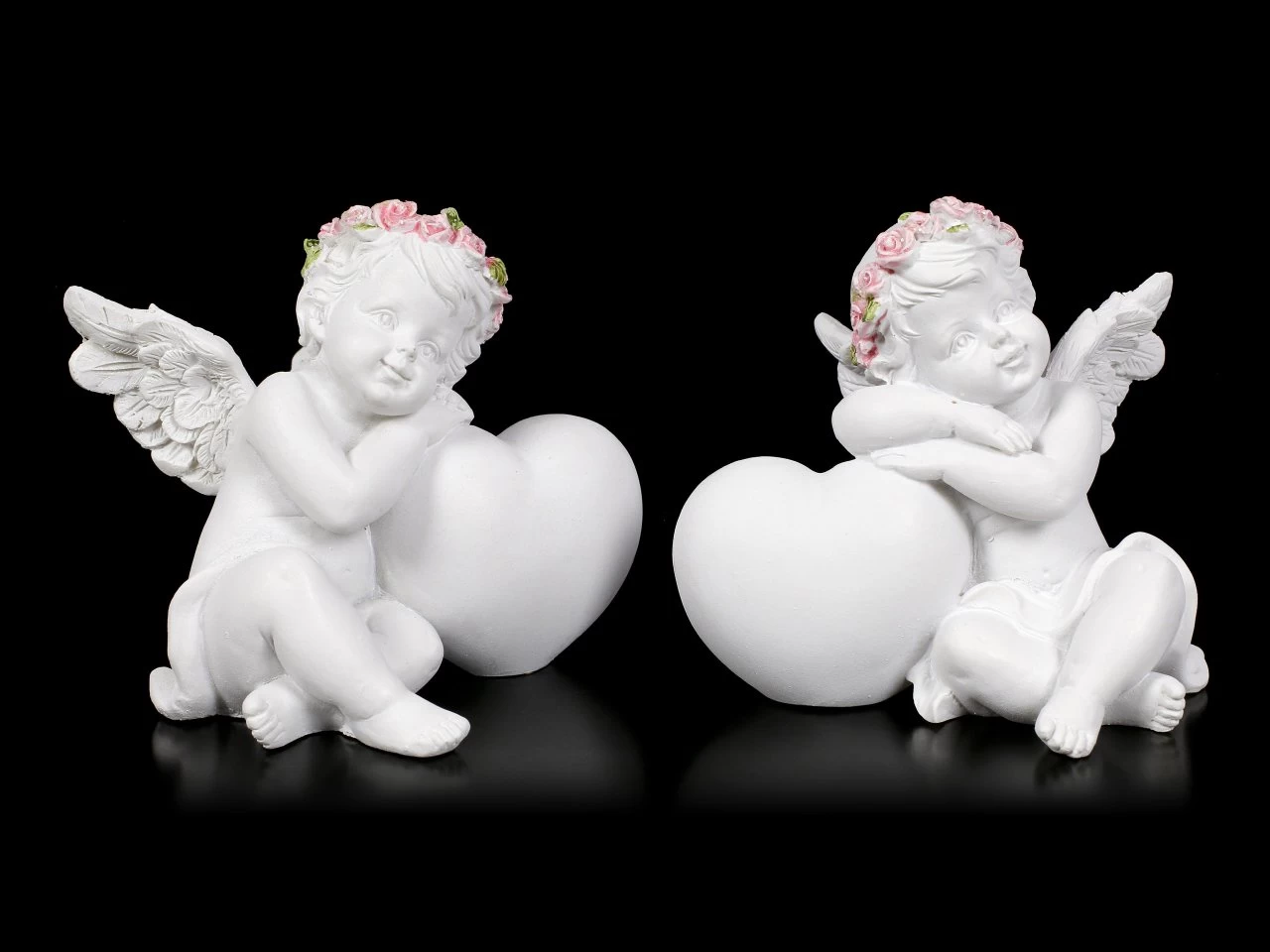 Engel Figuren - Putten Mit Herz - 2er Set 2 Engel Figuren - Putten Mit Herz - 2er Set – Bild 2