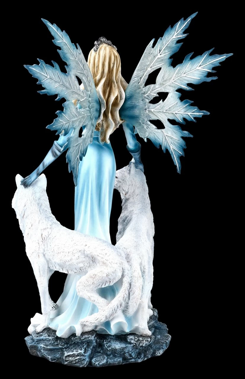 Große Elfen Figur - Kimama Mit Zwei Weißen Wölfen 4 Große Elfen Figur - Kimama Mit Zwei Weißen Wölfen – Bild 4