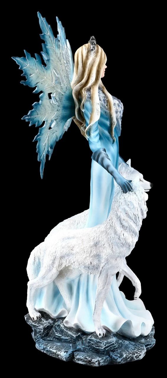 Große Elfen Figur - Kimama Mit Zwei Weißen Wölfen 5 Große Elfen Figur - Kimama Mit Zwei Weißen Wölfen – Bild 5