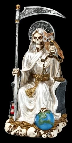 Sitzende Santa Muerte Figur - Weiß -Modell Und Figurengeschäft FS13957 Sitzende Santa Muerte Figur weiss 2 1280x1280