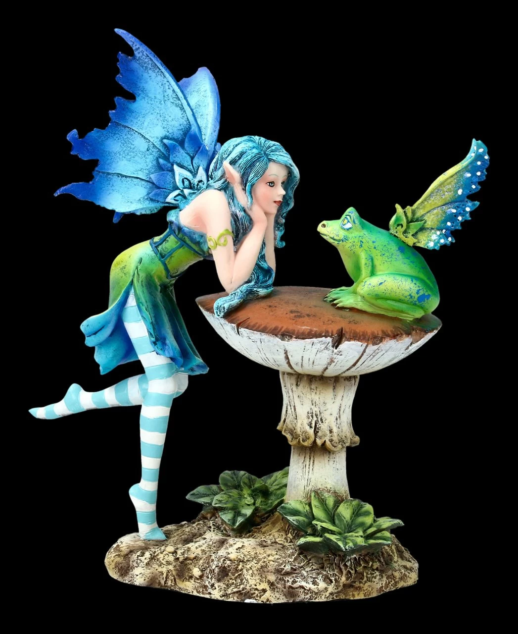 Elfen Figur Mit Frosch - Frog Gossip 2 Elfen Figur Mit Frosch - Frog Gossip – Bild 2