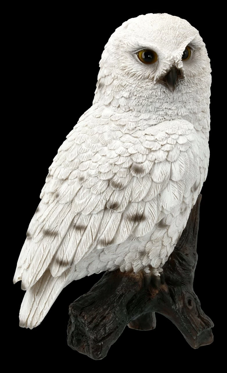 Weiße Schneeeulen Figur Auf Ast 2 Weiße Schneeeulen Figur Auf Ast – Bild 2