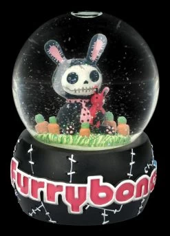 Furrybones Schneekugel - Black Bun-Bun