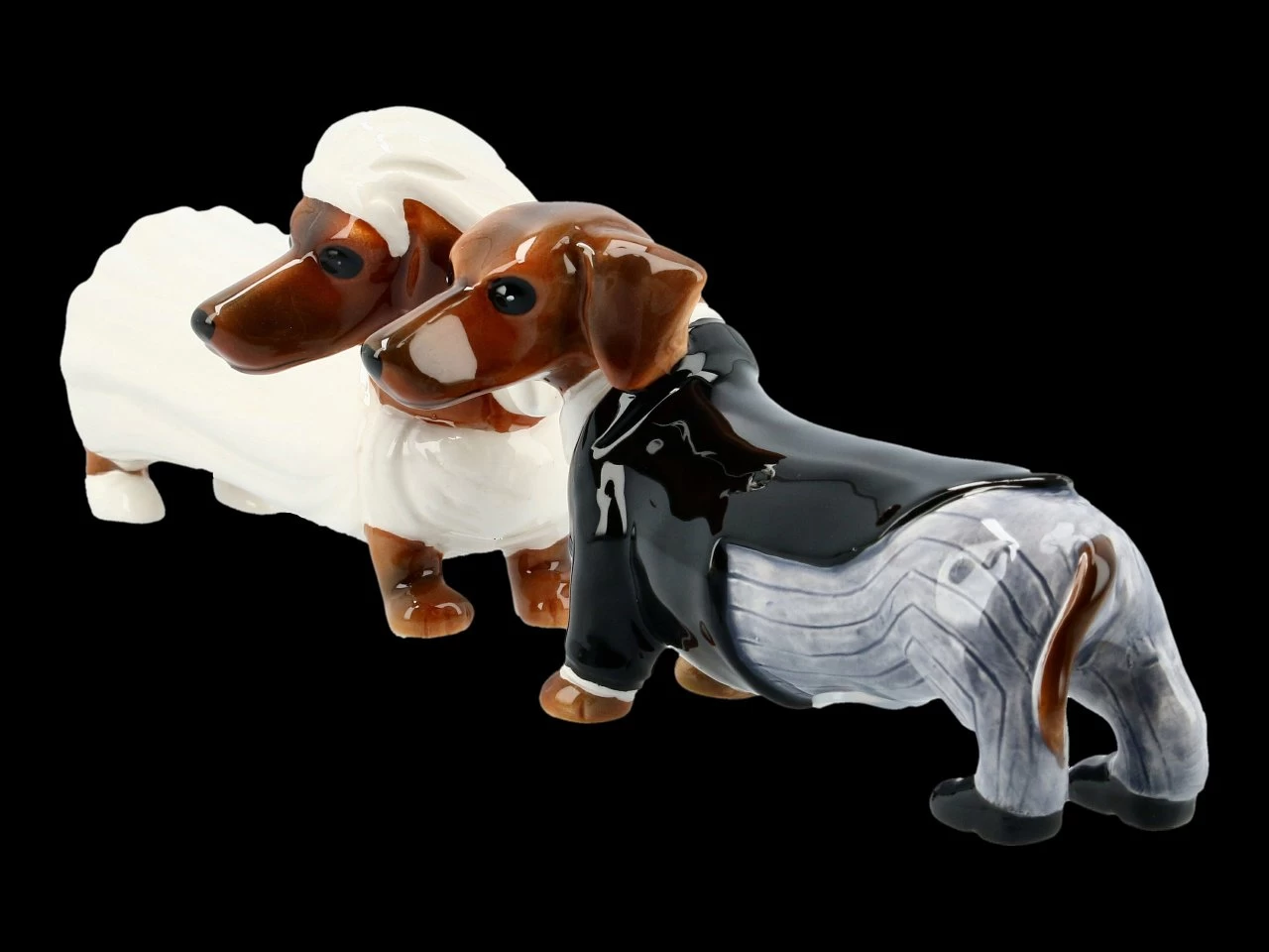 Salz & Pfeffer Streuer - Dackel Braut Und Bräutigam 2 Salz & Pfeffer Streuer - Dackel Braut Und Bräutigam – Bild 2