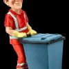 Funny Job Figur - Straßenkehrer Mit Mülltonne