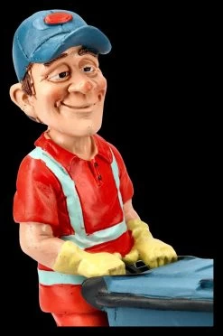 Funny Job Figur - Straßenkehrer Mit Mülltonne -Modell Und Figurengeschäft FS21329 Funny Job Figur Strassenkehrer mit Muelltonne 9 1280x1280