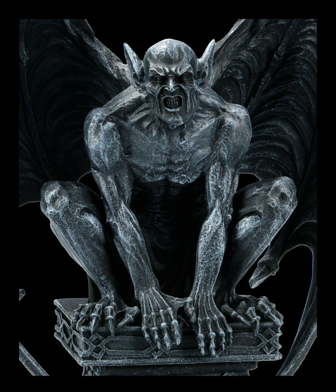 Gargoyle Figur Mit Schwingen Auf Sockel 7 Gargoyle Figur Mit Schwingen Auf Sockel – Bild 7