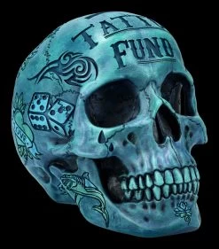 NEMESIS NOW Totenkopf - Tattoo Spardose - Blau