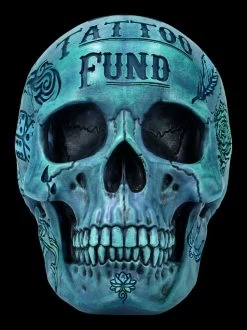 NEMESIS NOW Totenkopf - Tattoo Spardose - Blau 11 NEMESIS NOW Totenkopf - Tattoo Spardose - Blau -Modell Und Figurengeschäft FS21509 Totenkopf Tattoo Spardose blau 2 1280x1280