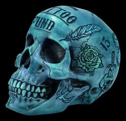 NEMESIS NOW Totenkopf - Tattoo Spardose - Blau 12 NEMESIS NOW Totenkopf - Tattoo Spardose - Blau -Modell Und Figurengeschäft FS21509 Totenkopf Tattoo Spardose blau 3 1280x1280