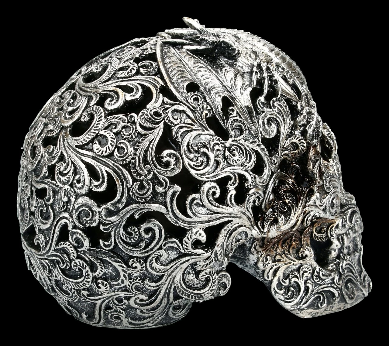 Totenkopf - Cranial Drakos - Silber 6 Totenkopf - Cranial Drakos - Silber – Bild 6