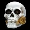 Weißer Totenkopf Mit Rose - Floral Fate