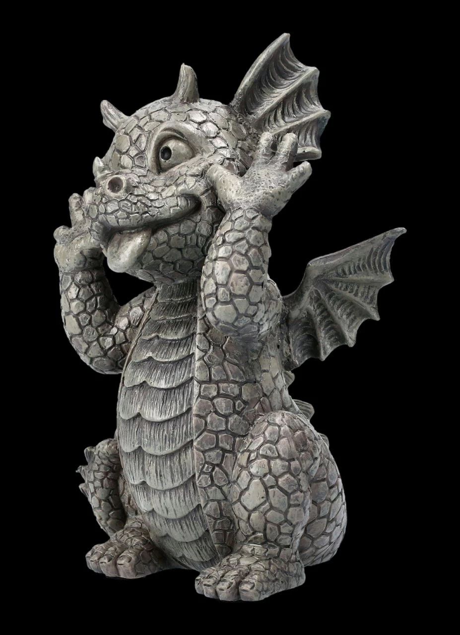 Gartenfigur - Drache Schneidet Grimasse Klein 6 Gartenfigur - Drache Schneidet Grimasse Klein – Bild 6