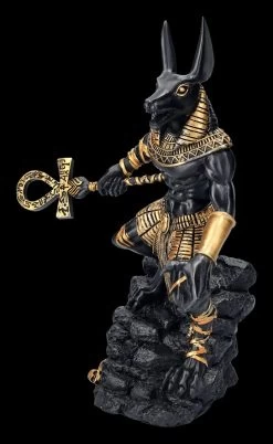 Anubis Krieger Figur Auf Felsen - Schwarz -Modell Und Figurengeschäft FS23927 Anubis Krieger Figur auf Felsen schwarz 7 1280x1280